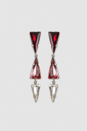 Patrizia Pepe Brass Earrings With Rhinestones Roze | CXM725348