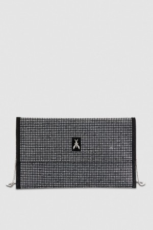 Patrizia Pepe Clutch Bag With Rhinestones And Shoulder Strap Zwart | GTV508392