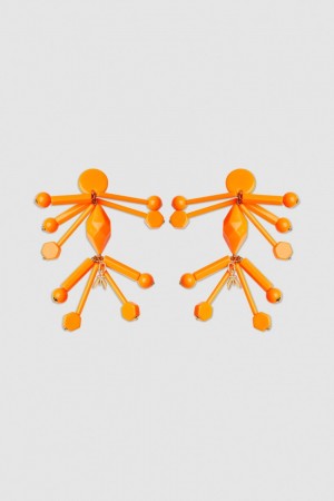 Patrizia Pepe Earrings With Techno Pop Fly Appliqué Oranje | QZK036725