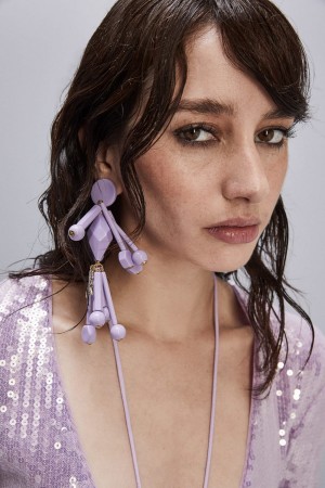 Patrizia Pepe Earrings With Techno Pop Fly Appliqué Roze | YJD593601