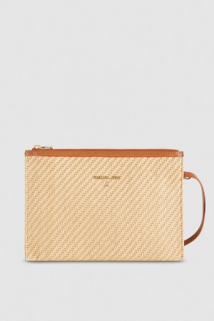 Patrizia Pepe Envelope Bag In Woven Fabric Bruin | IXG621094