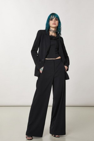 Patrizia Pepe Essential Palazzo Pants Zwart | UWP478201