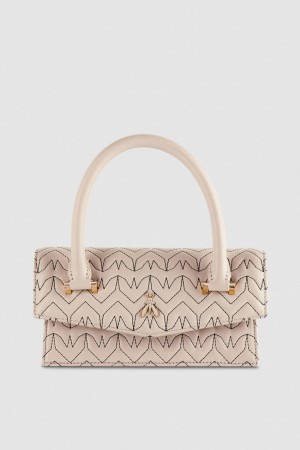 Patrizia Pepe Fly Bamby Quilted Leather Bag Beige | MBS217485