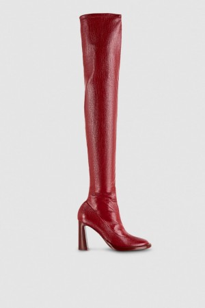 Patrizia Pepe Heeled Boots Rood | DOW715682