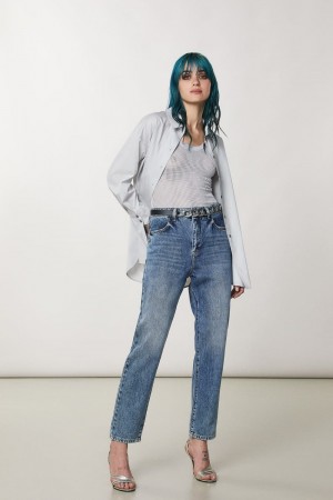 Patrizia Pepe High Waist Denim Pants Blauw | OWP652178