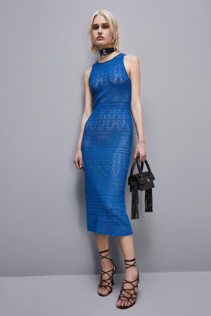 Patrizia Pepe Lace Midi Dress Blauw | JEA720418