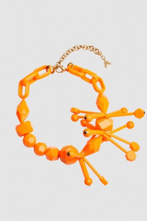 Patrizia Pepe Necklace With Techno Pop Fly Appliqué Oranje | DGX685271