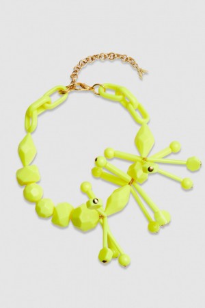 Patrizia Pepe Necklace With Techno Pop Fly Appliqué Geel | IHO974526