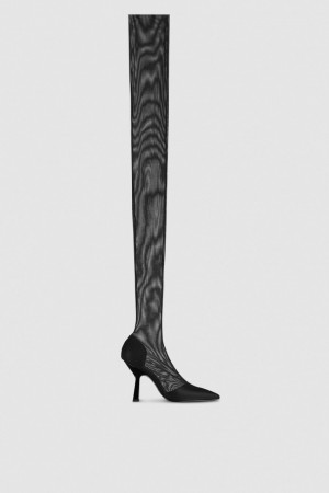 Patrizia Pepe Overknee Boots In Tulle Zwart | WZF971206