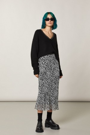 Patrizia Pepe Patterned Midi Skirt Wit | WPB360857