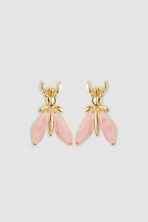 Patrizia Pepe Precious Fly Earrings With Stones Roze | VJD962301