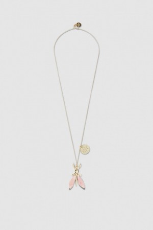 Patrizia Pepe Precious Fly Necklace With Stones Roze | PTW961430