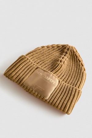 Patrizia Pepe Ribbed Fabric Hat Beige | ZWJ136028