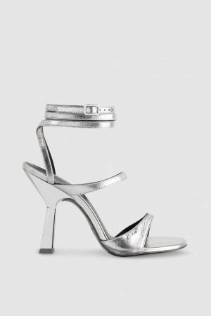 Patrizia Pepe Sandals With Heel And Ankle Strap Zilver | MEX569827