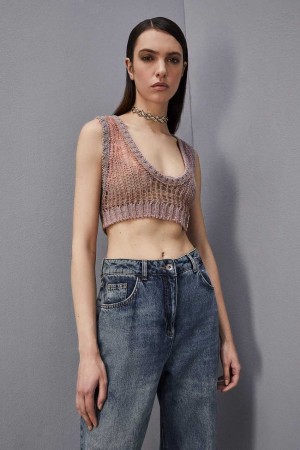 Patrizia Pepe Sleeveless Cropped Top Paars | PAC410972