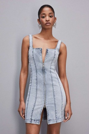 Patrizia Pepe Sleeveless Denim Mini Dress Lichtblauw | FIW947608