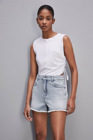 Patrizia Pepe Sleeveless T-shirt With Drawstring Wit | OJE502831