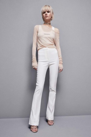 Patrizia Pepe Slim Flare Pants Wit | LSE726350