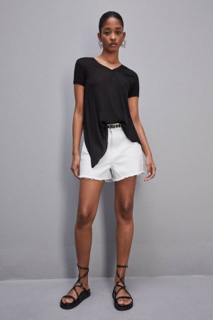 Patrizia Pepe T-shirt In Super Light Modal Jersey Zwart | UFW932058