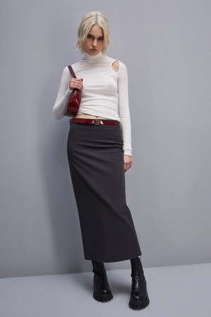 Patrizia Pepe Viscose Pencil Skirt Grijs | QYJ207914