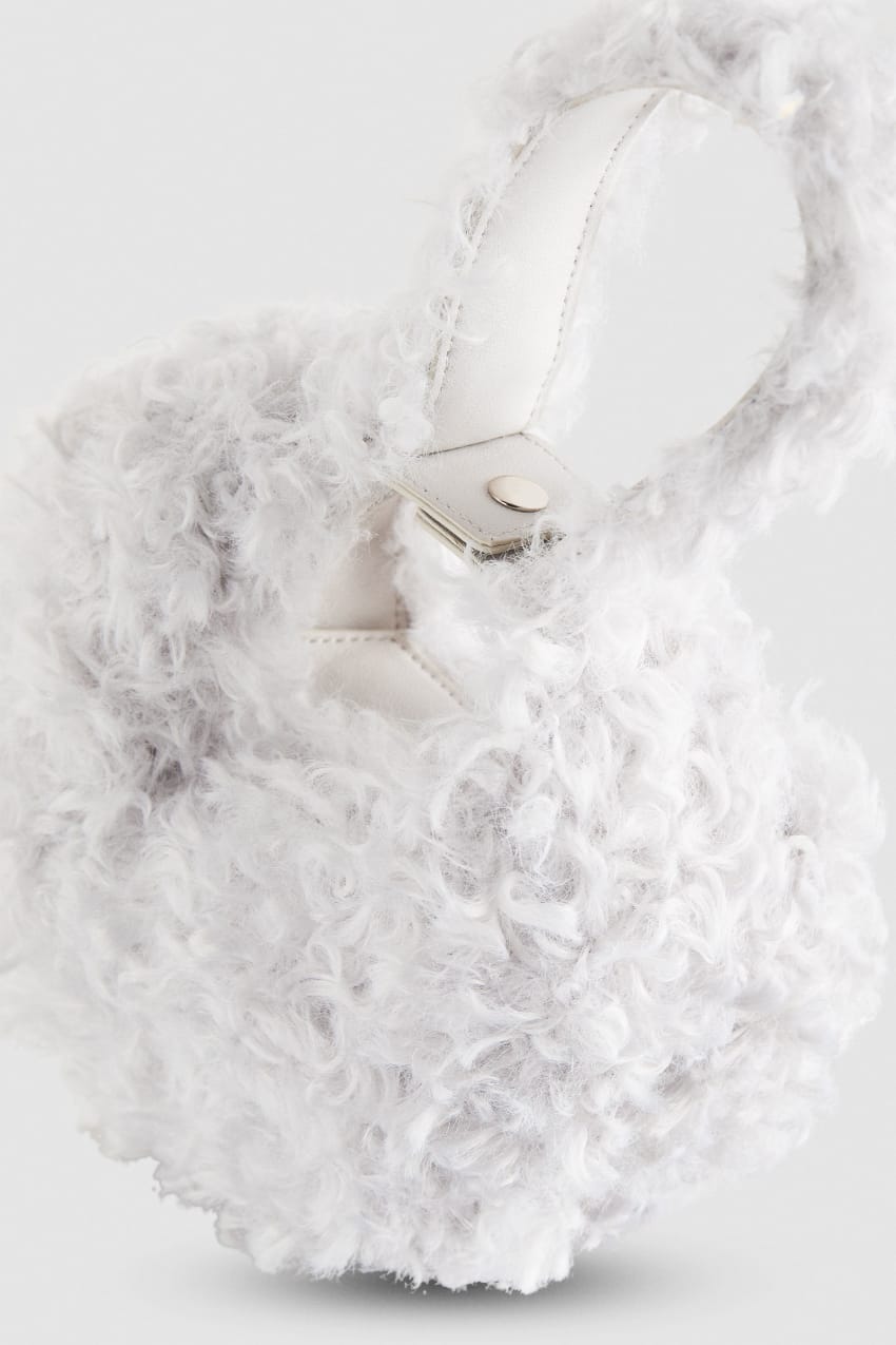 Patrizia Pepe Bangle Bag Fluffy Wit | HGF756241