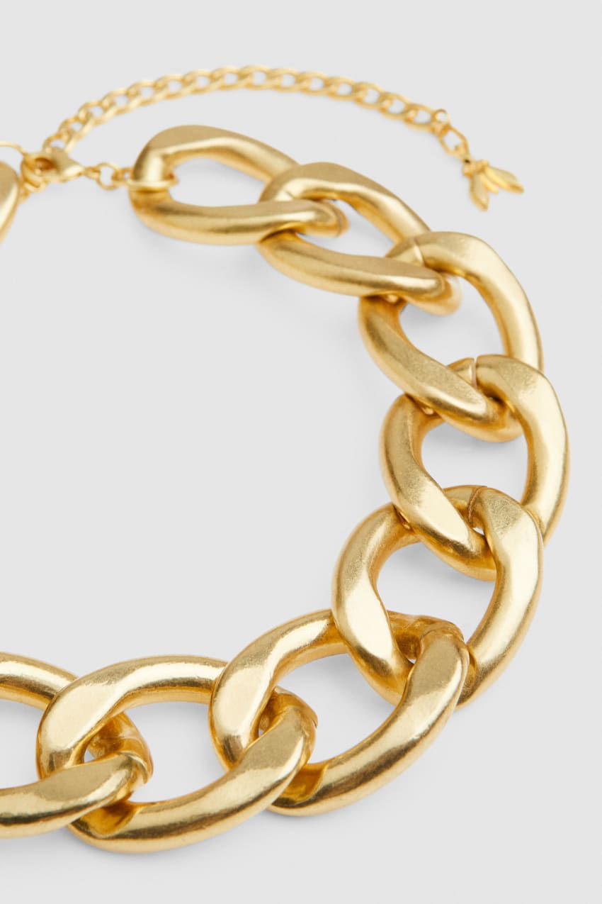 Patrizia Pepe Brass And Aluminum Necklace Goud | CVS281793