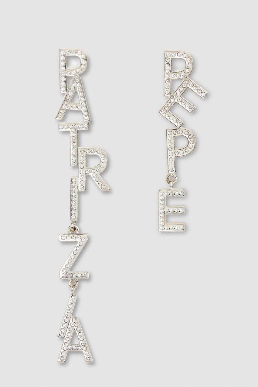 Patrizia Pepe Brass And Crystal Earrings Zilver | DWB471586