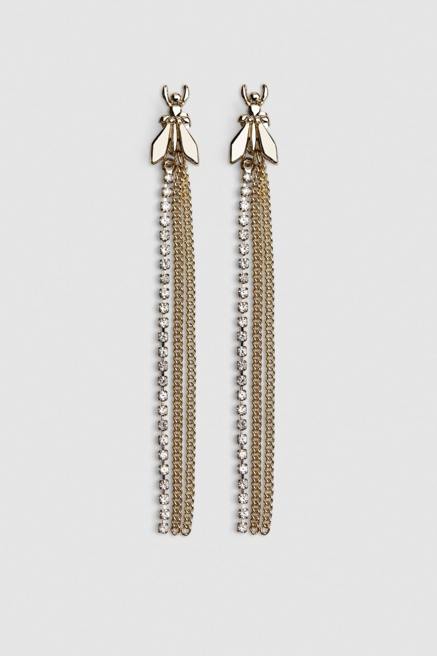 Patrizia Pepe Brass And Glass Earrings Goud | VGH471086