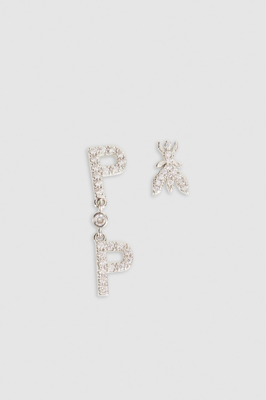 Patrizia Pepe Brass And Glass Earrings Zilver | RKG467215