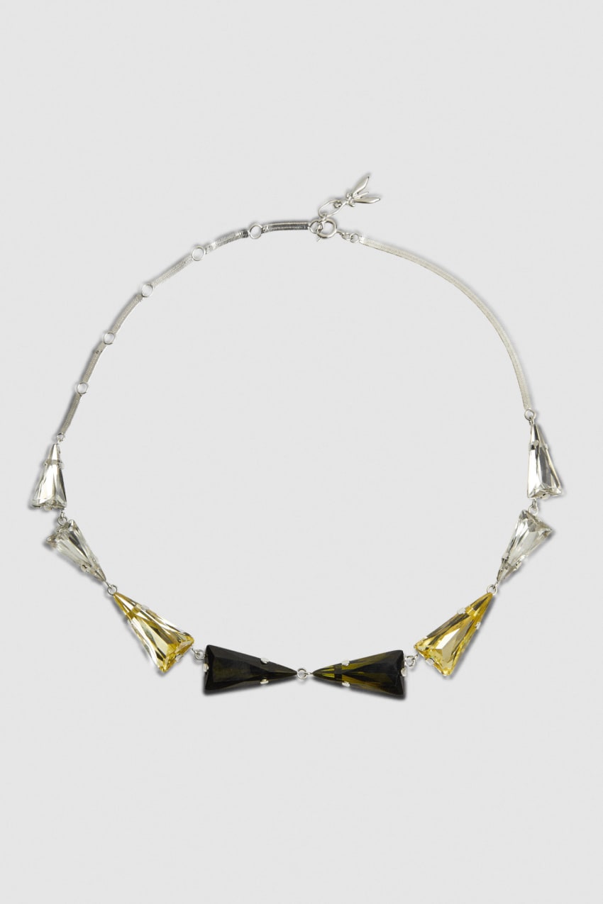 Patrizia Pepe Brass And Glass Necklace Groen | YFU748219