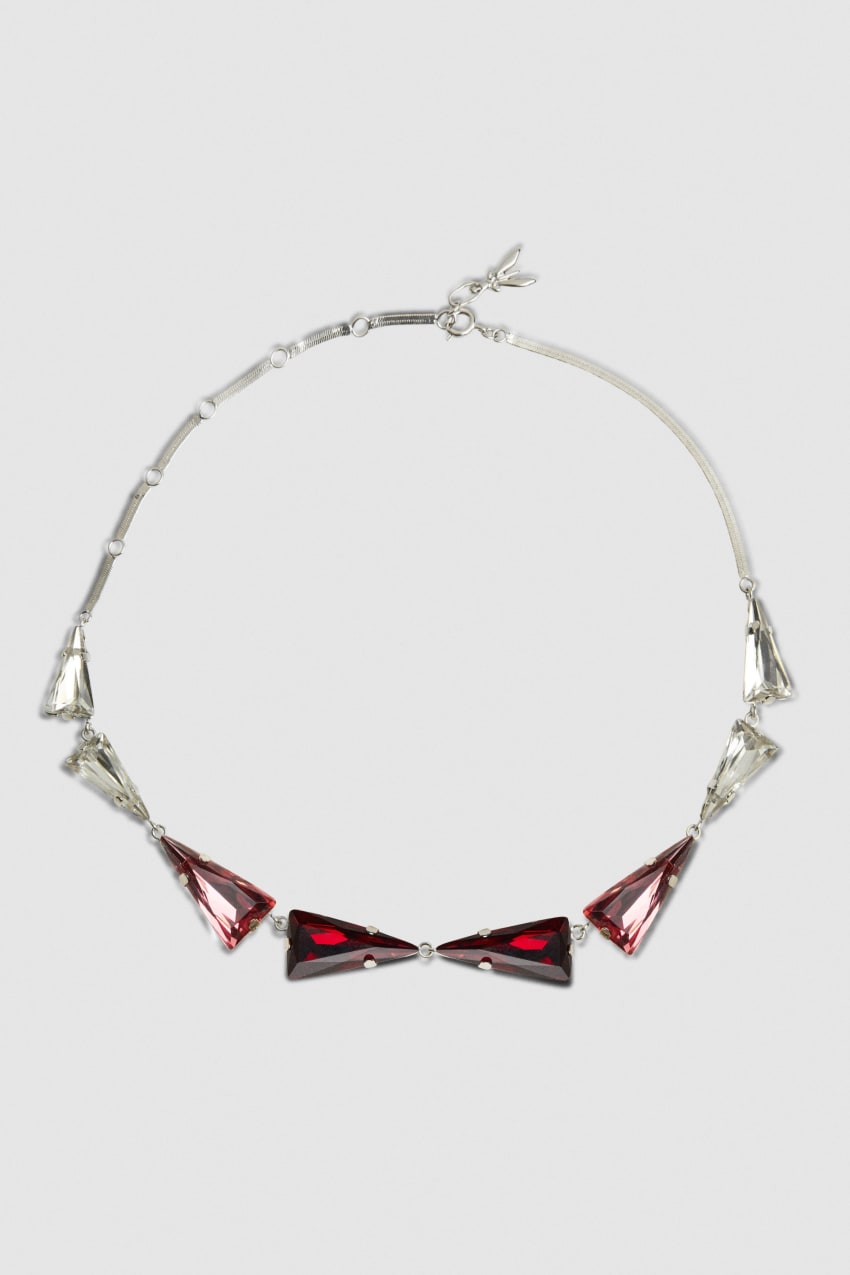 Patrizia Pepe Brass And Glass Necklace Roze | XRL097124