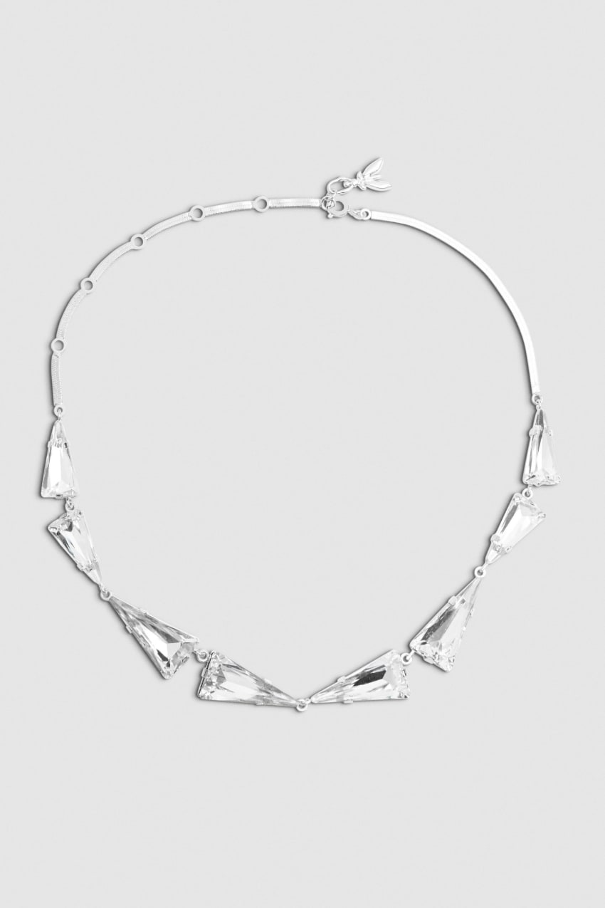 Patrizia Pepe Brass And Glass Necklace Zilver | YPK729318