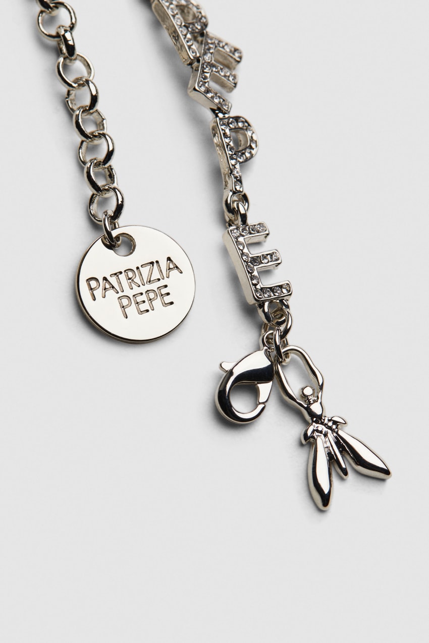 Patrizia Pepe Brass Bracelet With Rhinestones Zilver | ZIR281605