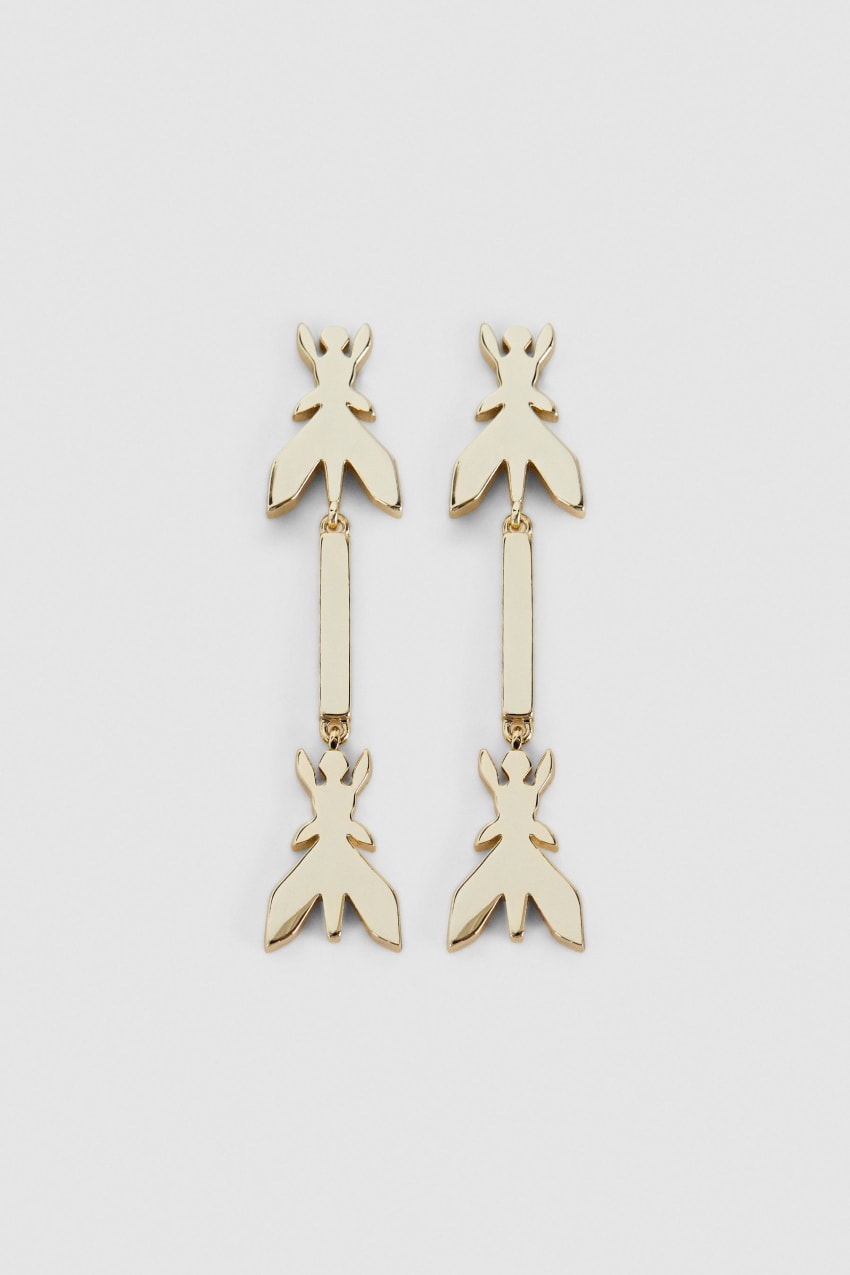 Patrizia Pepe Brass Drop Earrings Goud | PLG358062