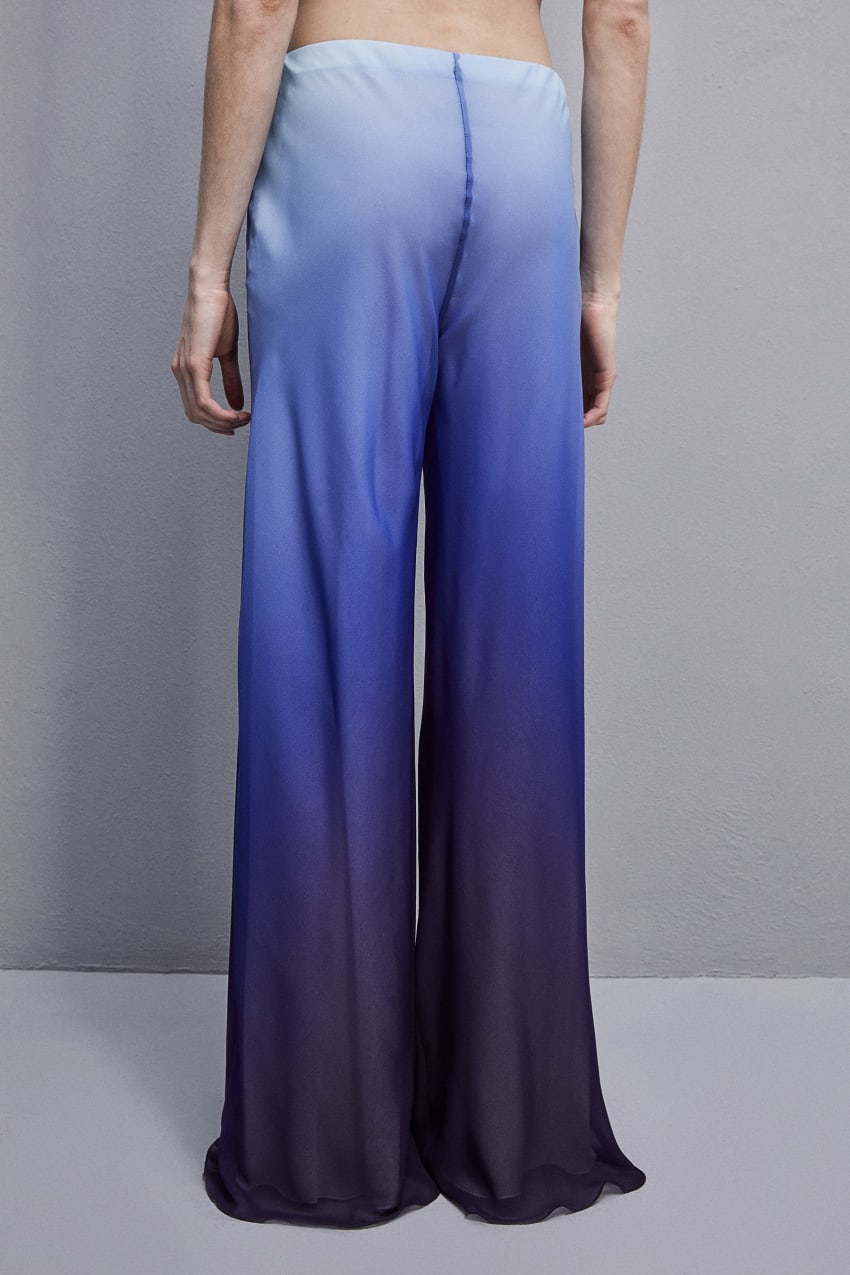 Patrizia Pepe Chiffon Pants With Degradè Print Lichtblauw | OBC325691