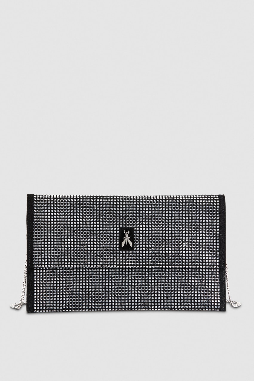 Patrizia Pepe Clutch Bag With Rhinestones And Shoulder Strap Zwart | GTV508392