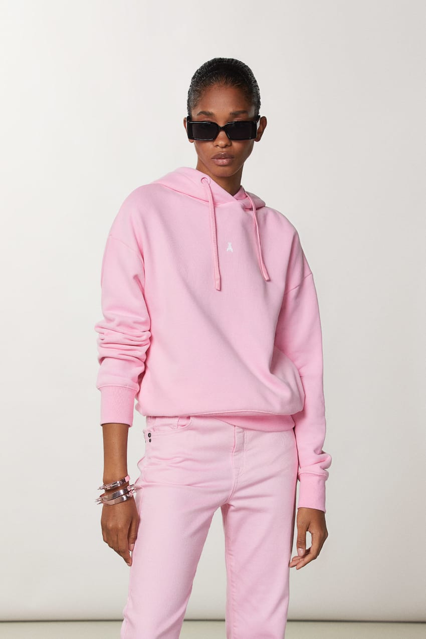 Patrizia Pepe Cotton Sweatshirt With Hood Roze | UJO603917