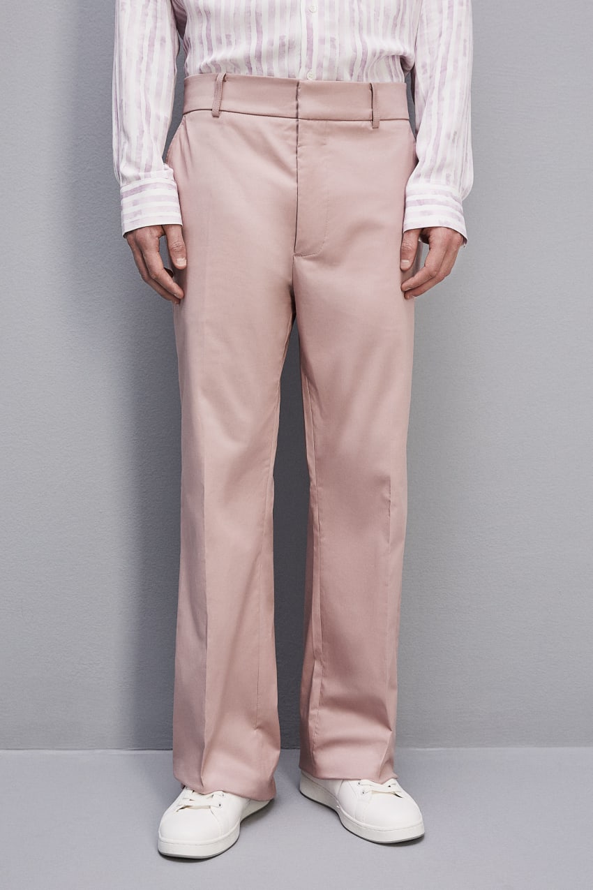 Patrizia Pepe Cotton Twill Trumpet Pants Roze | OUM246031