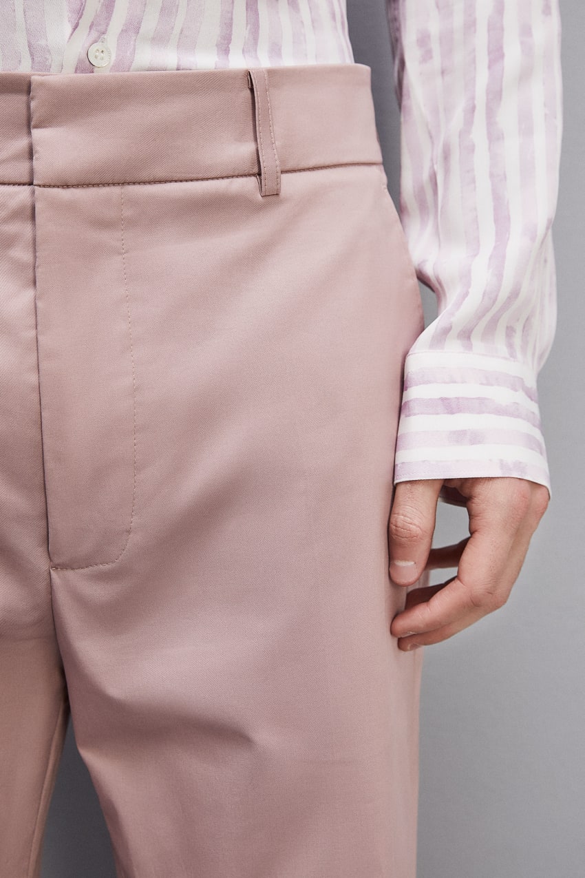 Patrizia Pepe Cotton Twill Trumpet Pants Roze | OUM246031