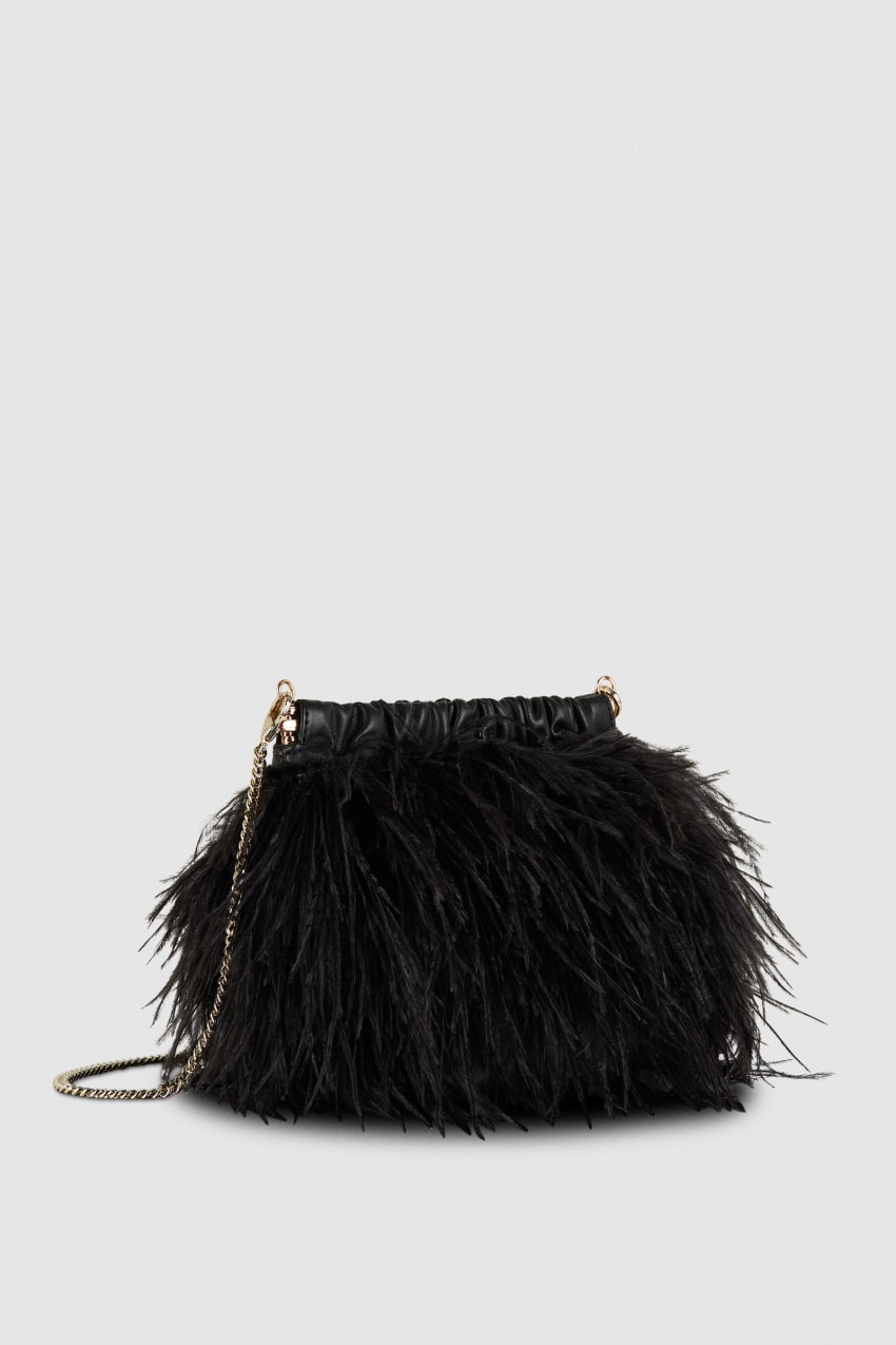 Patrizia Pepe Crossbody Bag With Feathers Zwart | AYM637109