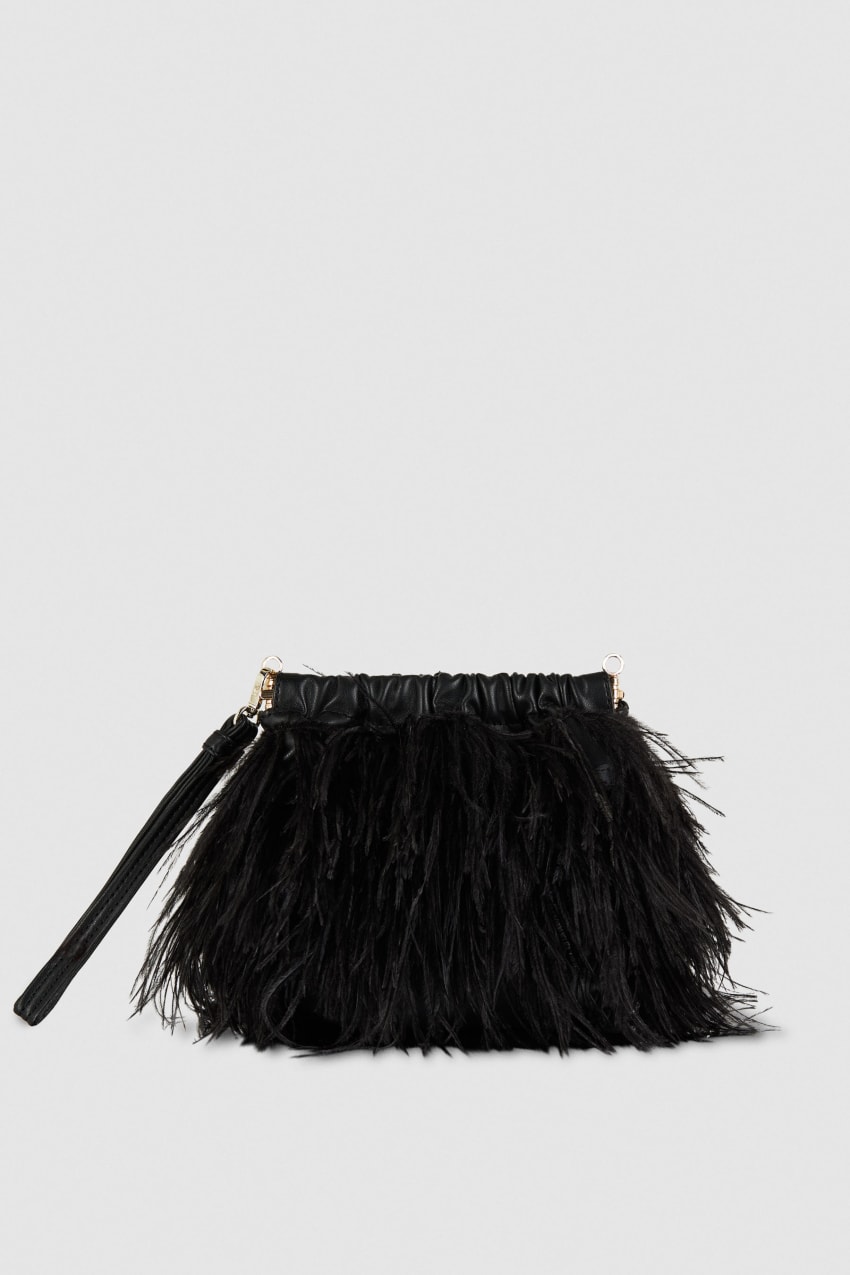 Patrizia Pepe Crossbody Bag With Feathers Zwart | AYM637109