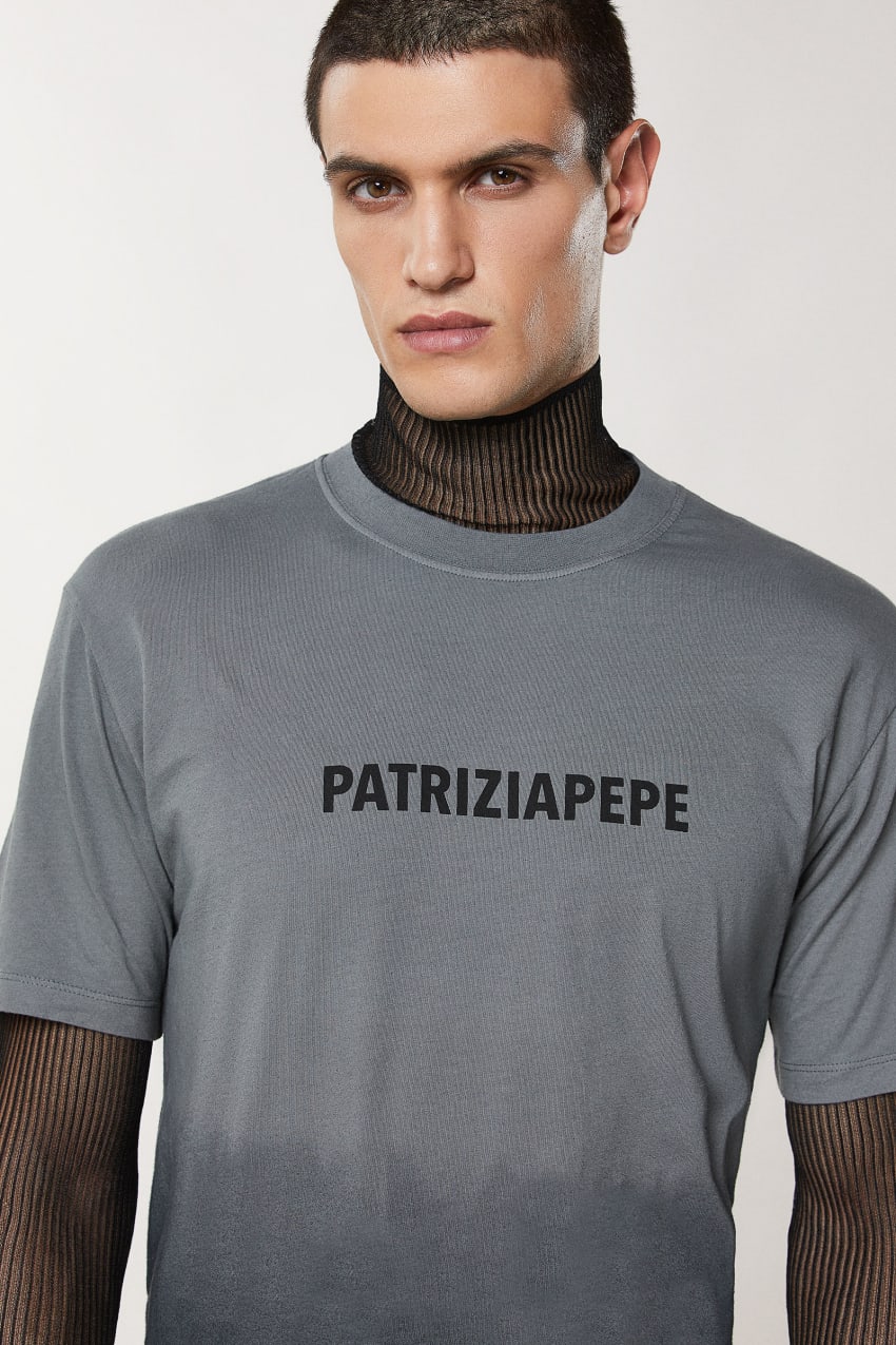 Patrizia Pepe Degradé Cotton T-shirt Grijs | VLA527649