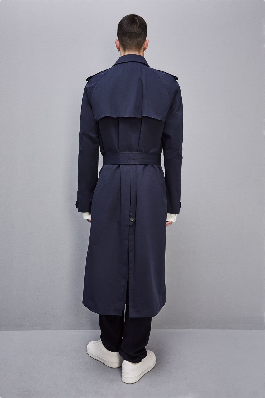 Patrizia Pepe Double-breasted Cotton Gabardine Trench Coat Blauw | ASH794183