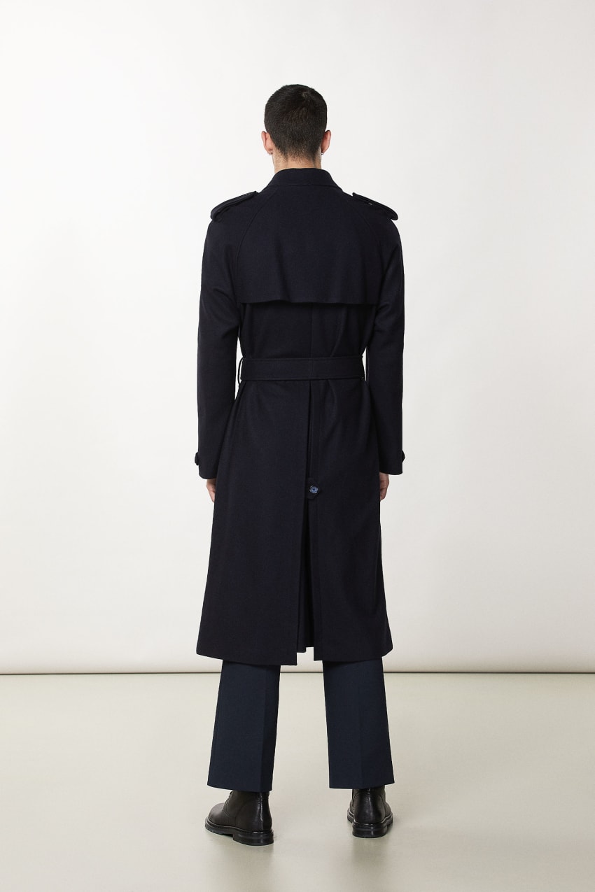 Patrizia Pepe Double-breasted Wool-blend Trench Coat Blauw | GHU840769