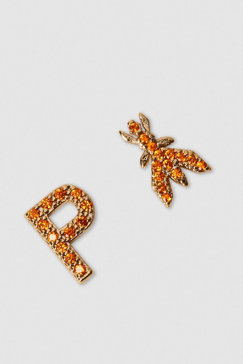 Patrizia Pepe Earrings With Rhinestones Oranje | WCZ759813