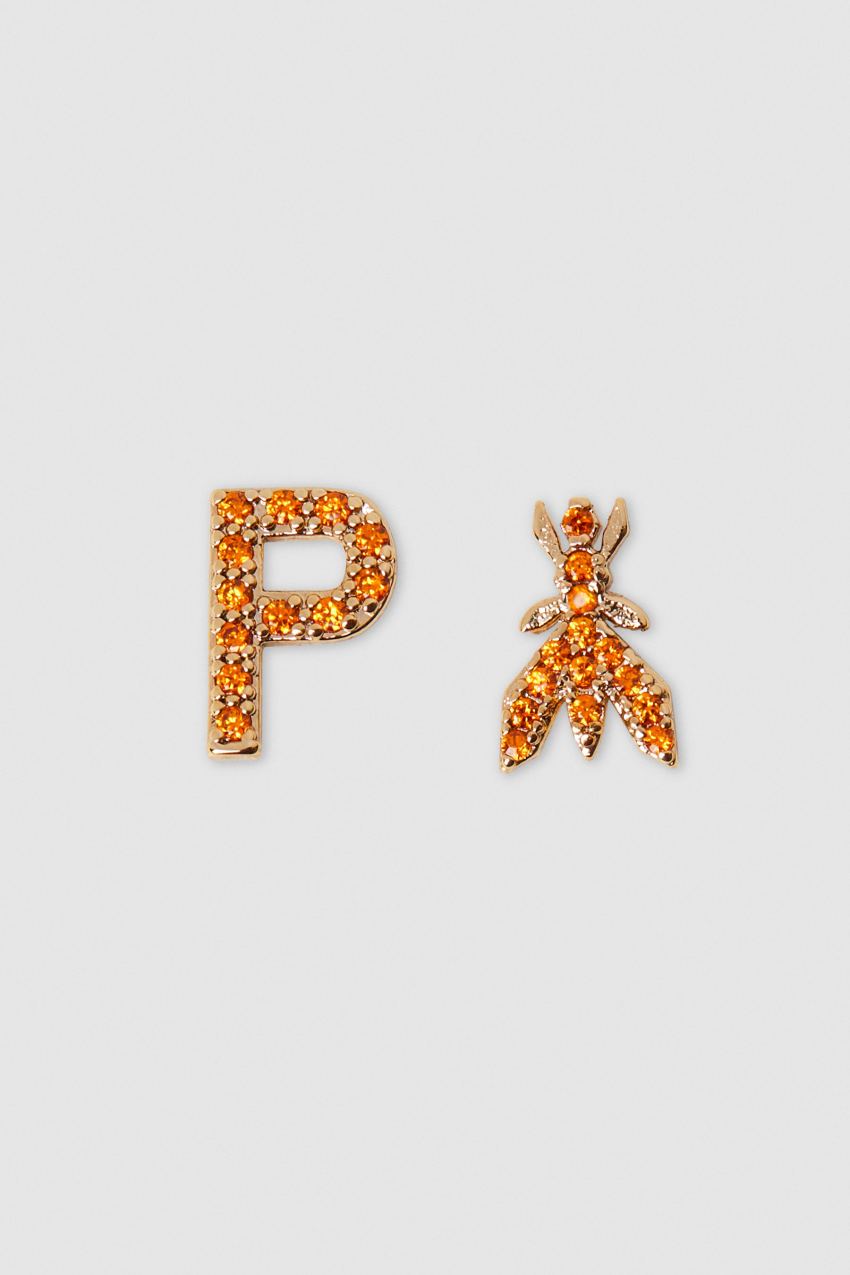 Patrizia Pepe Earrings With Rhinestones Oranje | WCZ759813