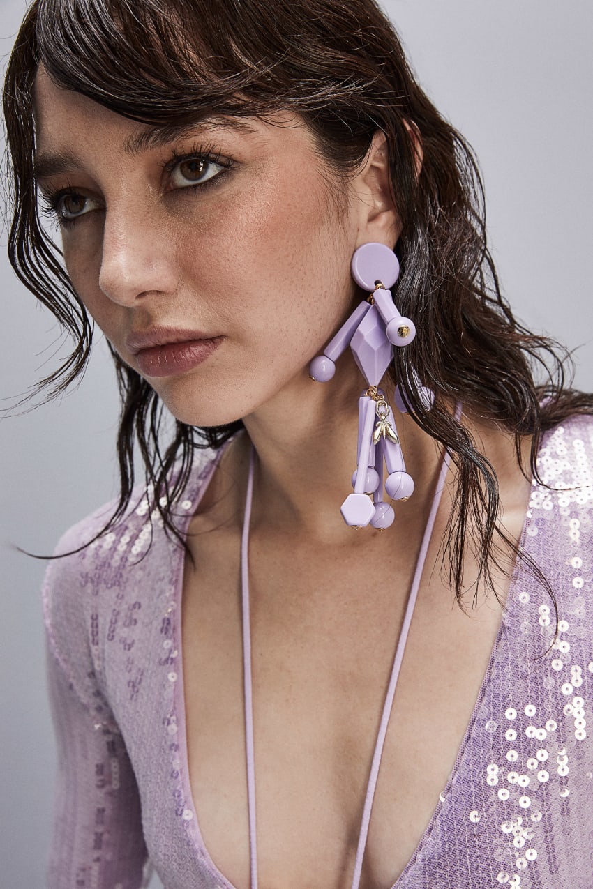 Patrizia Pepe Earrings With Techno Pop Fly Appliqué Roze | YJD593601