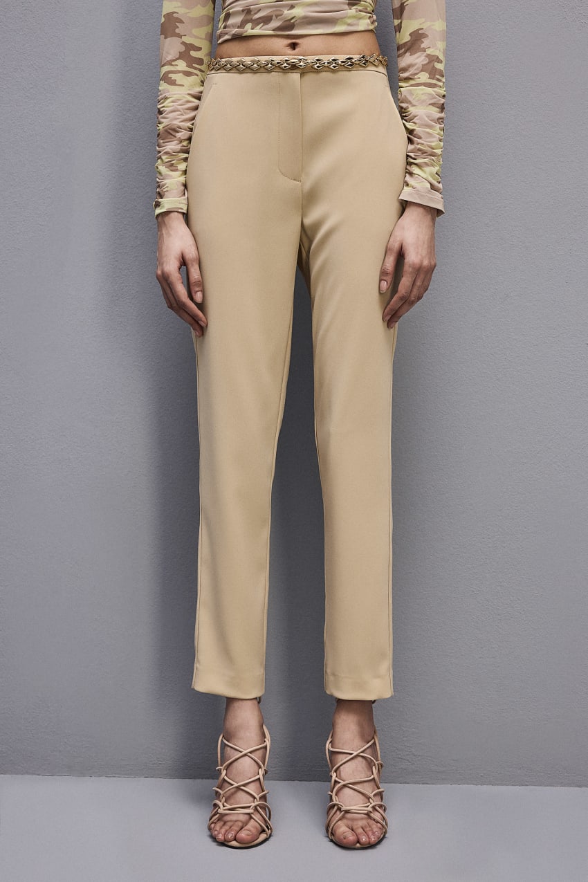 Patrizia Pepe Essential Cigarette Pants Beige | DRY210638