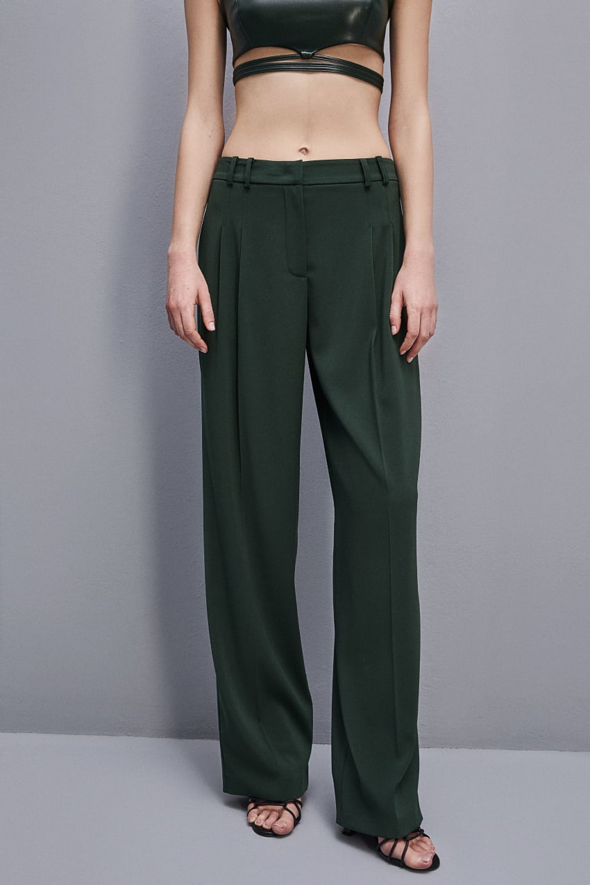 Patrizia Pepe Essential Crepe Pants Groen | AWP148597