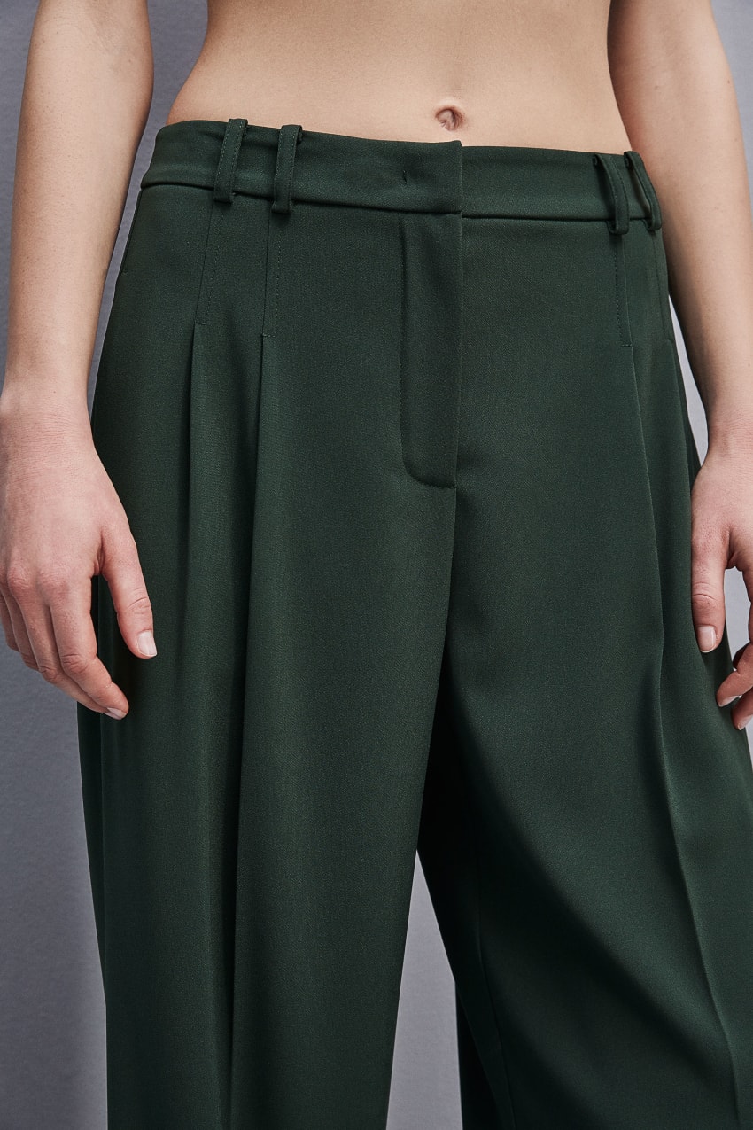 Patrizia Pepe Essential Crepe Pants Groen | AWP148597